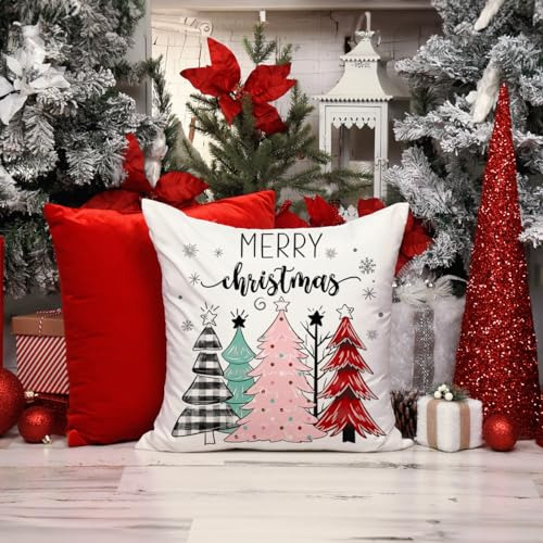 Juego De 4 Fundas De Almohada Rosas 40 X 40 Cm Navidad