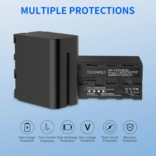 Batería Np-f970 6600 Mah Recargable Usb-c Para Luces Y Cámar
