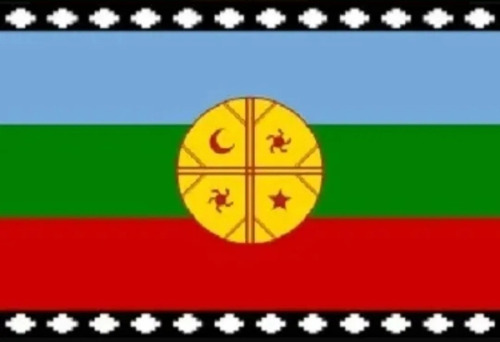 Bandera Mapuche Seda 90 X 145 Cm Calidad 