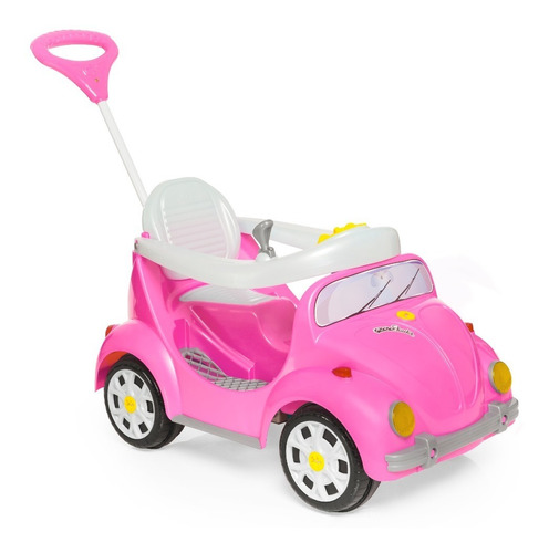 Novo Carrinho De Passeio Ou Pedal Fusca Rosa 1300 Calesita