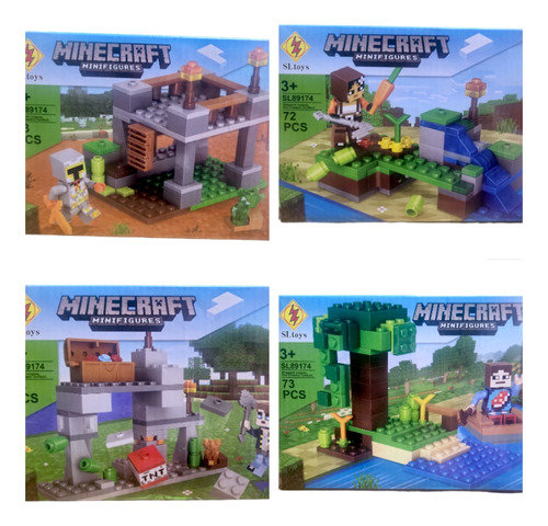 Set De Construcción 4 En 1 Minecraft Colección Minifiguras