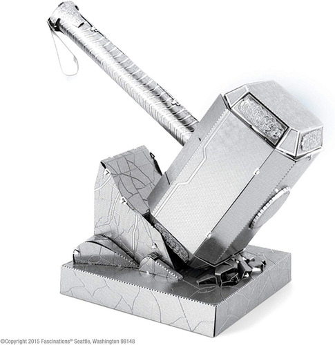 Imagen 3 de 4 de Rompecabezas 3d Metalico Martillo Thor Armable Nivel Pro