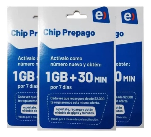 Chips Entel Prepago Pack 100 Unidades