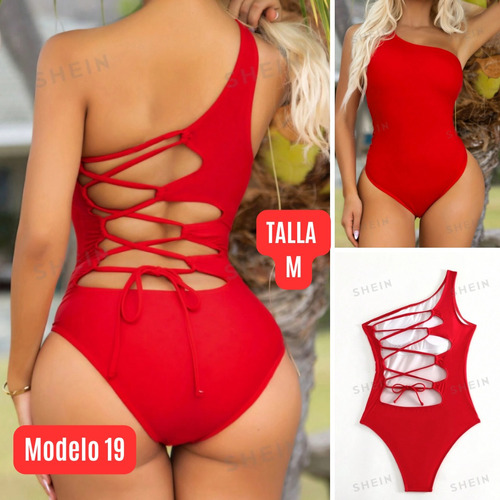 Traje De Baño Espalda Cruzada Importado Tendencia Shein