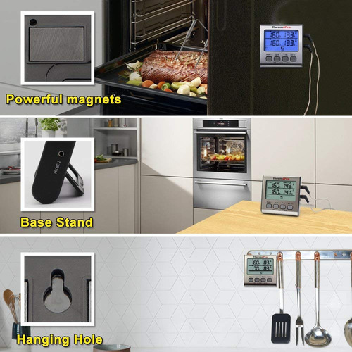 Imagen 7 de 9 de Termómetro Digital Con 2 Sondas Thermopro Tp17 Carnes Timer