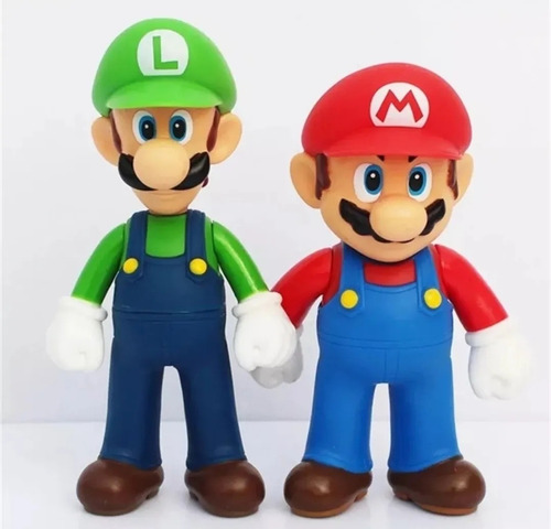 Kit Super Mario Bros E 1 Luigi Com 23 Cm Articulado Original