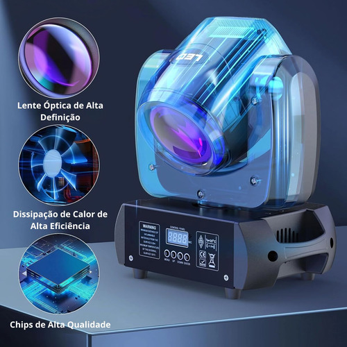2x Moving Head Beam 100w Led 8 Gobos+cores Desenhos Prisma