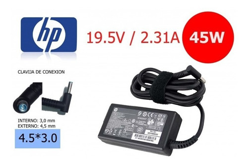 Cargador Compatible Hp 19.5v- 2.31a 45w Conector: 4.5mm X...