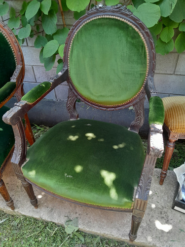 Juego De Living Sillón Y Dos Sillas Verde (Usado)