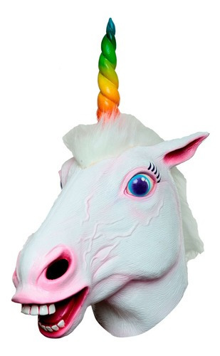 Máscara Para Halloween Unicornio Del Orgullo Látex