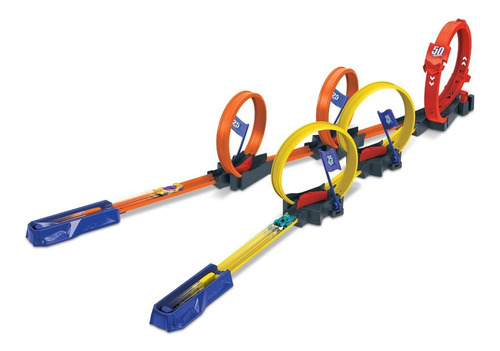  Hot Wheels Multi-Loop Race Off color naranja/amarillo/rojo - 1 piezas