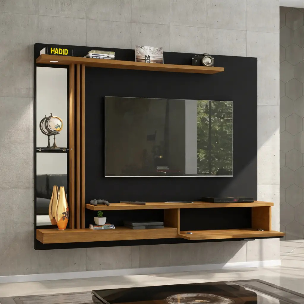 Móveis Bechara Painel Para Tv Até 55 Polegadas Com Led Denver Preto 2075661