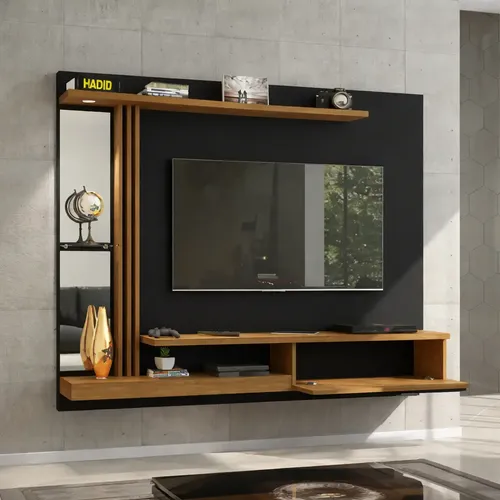 Móveis Bechara Painel Para Tv Até 55 Polegadas Com Led Denver Preto  2075661 Preto Cinamomo