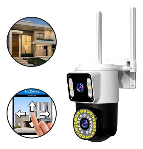 Câmera Ip Dupla Lente Wifi Segurança Externa Sem Fio