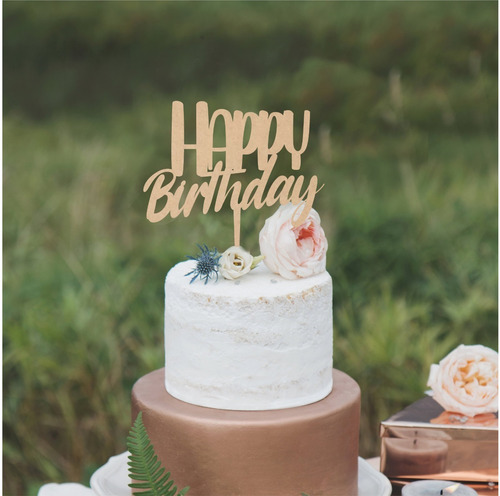 Imagen 8 de 10 de Letrero Para Pastel Feliz Cumpleaños Topper Cake Art937