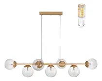 Comprar Lustre Pendente Jabuticaba Dourado 7 Globo Vidro + Led 3k