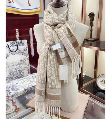 Cachecol Lã Classico Cashmere Chd Marrom-claro Liso 170x70cm