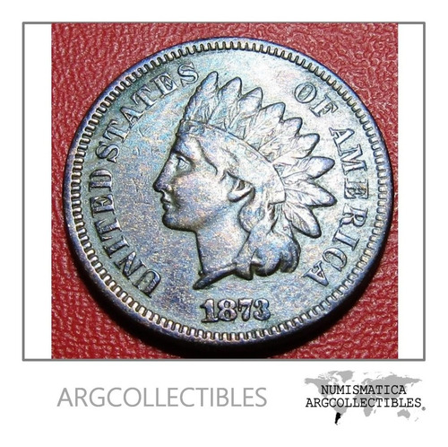 Usa Moneda 1 Centimo 1873 Bronce Indian Head Km-90a Vf (Usado)