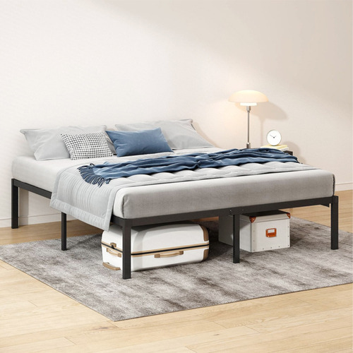 Lazydot Marco De Cama De Metal Con Espacio De Almacenamiento Debajo De La Cama, Plataforma Sencilla Y Atmosférica, Resistente Y Duradero, Tamaño Individual, Adecuado Para Recámara 152*203*36 Cm