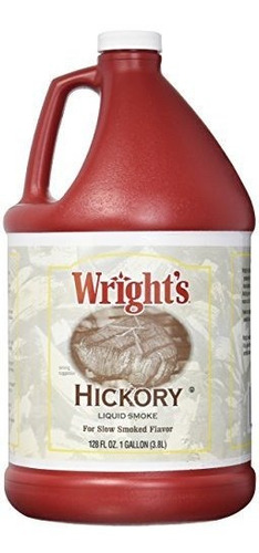Humo Hickory Natural Condimento Líquido De Wright, 128 Onza.