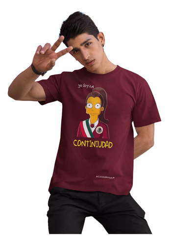 Playera Unisex Claudia Sheinbaum Simpson Yo Soy Continuidad