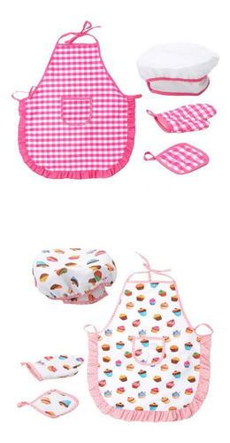 Juego De Gorro De Cocinero Y Guantes Para Niños, 2 Juegos