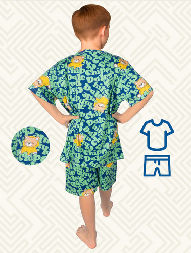 Conjunto Pijama Juvenil Holgada Comoda 2 Pzs Short Y Playera