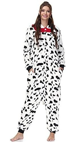 Mujeres Dalmatian Animal Animal One Piece Pijama Traje ...