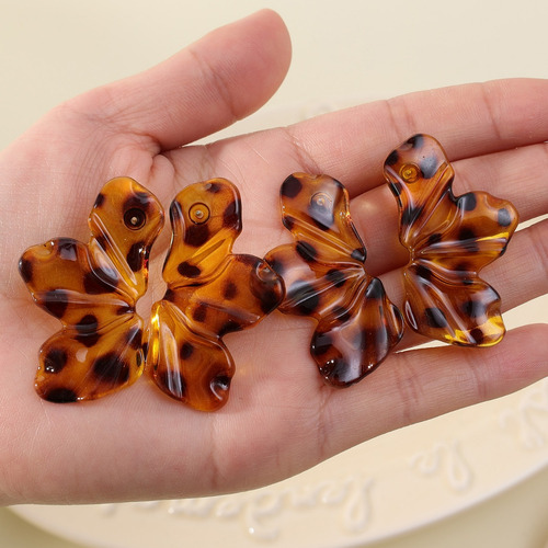 Pendientes De Tuerca Con Estampado De Leopardo Y Flores Para