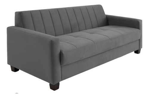 Sofá Fixo 3 Lugares 180cm Bilbao Cinza Ge