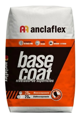 Base Coat Monocomponente 25 Kg Anclaflex Nivela Revoques