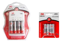 Comprar Carregador De Pilhas Com 8 Pilhas Aa+4 Aaa+4 Recarregáveis