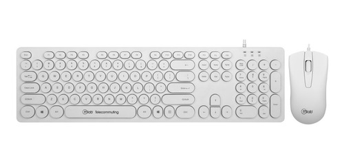 Kit Comp. 2 En 1 Teclado + Mouse Usb Telecommutin White