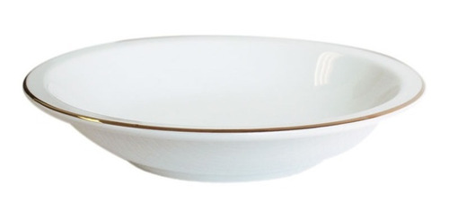 12 Plato Hondo 21cm Borde Dorado Fil Oro Porcelana Tsuji 499