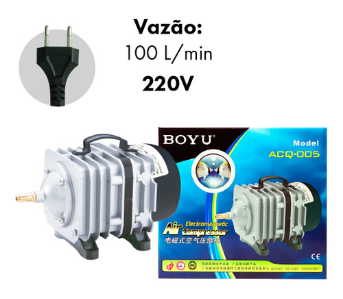 Compressor De Ar Boyu Elet/mag Acq-007 100l/m 220v