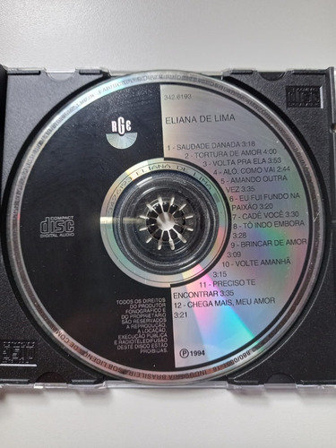 Eliana De Lima - Saudade Danada (Usado)