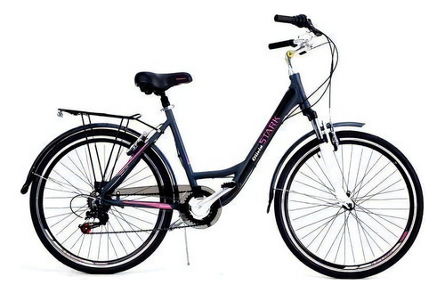 Bicicleta urbana femenina Stark Urban Olivia R26 L 21v freno v-brakes color negro/gris/fucsia