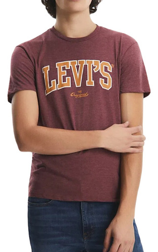 Remera Levis Graphic Set In Neck Bordo Hombre