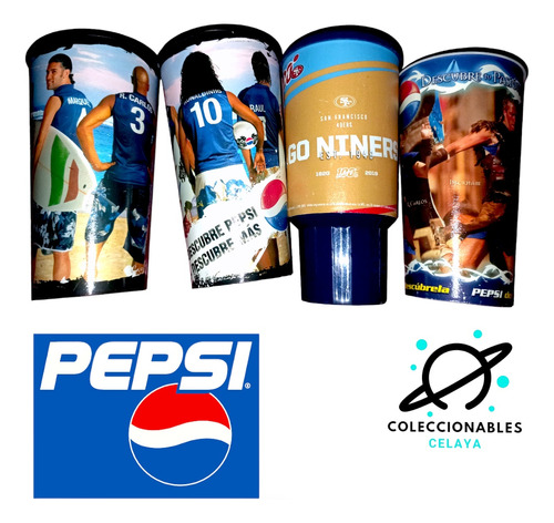 Vasos Promocionales Pepsi Futbol Márquez Ronaldinho Antigüo 