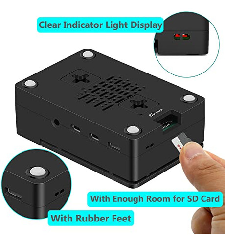 Funda Para Raspberry Pi 4, Iuniker Raspberry Pi 4 Fan Abs, C