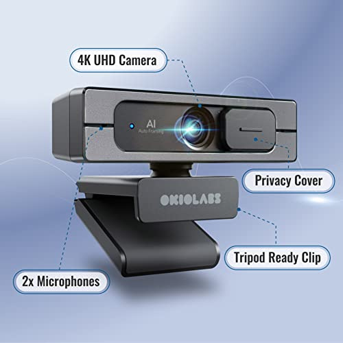 Cámara Web Okiolabs A10 Hd 4k Con Encuadre Automático Ai Par