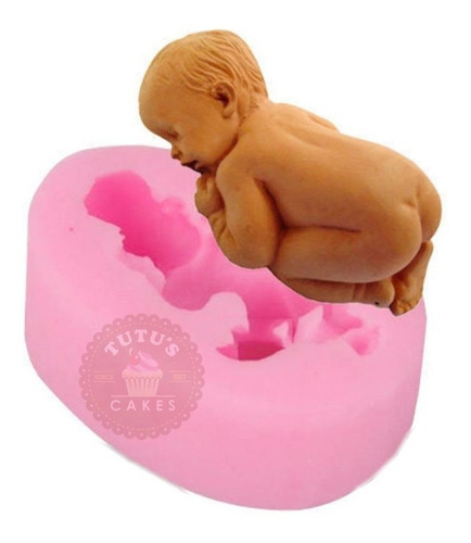Molde Silicona Bebe Baby Shower 3d Pequeño Fondant Porcelana