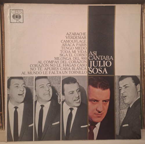 Julio Sosa - Así Cantaba Julio Sosa- Vinilo Original (d)