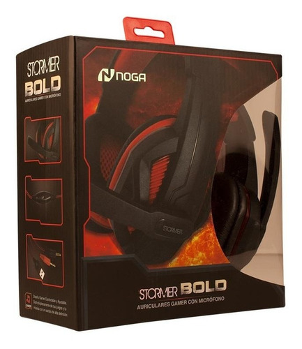 Imagen 2 de 6 de Auricular Noganet St-bold Pc Consolas Mini Plug 3.5 Led Red