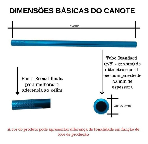 Imagem 2 de 2 de Canote Reto Selim Bmx 22.2 Cruiser Extra Light Anodiza. Azul