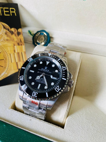 Reloj Rolex Clásico Submariner Plata/negro Men Plata Negro Negro (Usado)