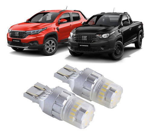 Par Lâmpada Led Drl Luz Diurna T20 Nova Fiat Strada 6000k