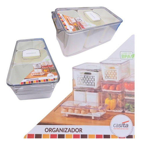 Organizador 5,7l Com Partições | Casita | Potes Separados