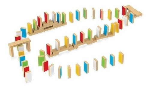Imagem 1 de 2 de Jogo Efeito Dominó 70 Peças Colorido Brinquedo Educativo