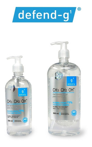 Gel Antibacterial Para Manos 500ml - Defend-g1 Fragancia SinAroma